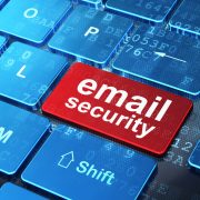 Email Security on computer keyboard background