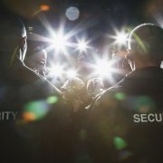 Security guards blocking paparazzi